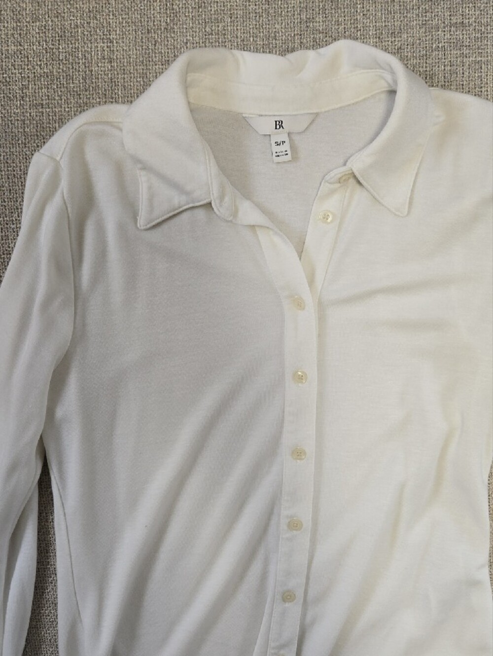 Banana Republic Button-Front Long Sleeve Shirt, offwhite